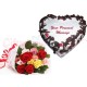 Heart Shaped Black Forest Cake + Mixed rose bunch