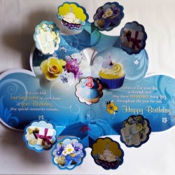Heart shaped cup cake greeting card 